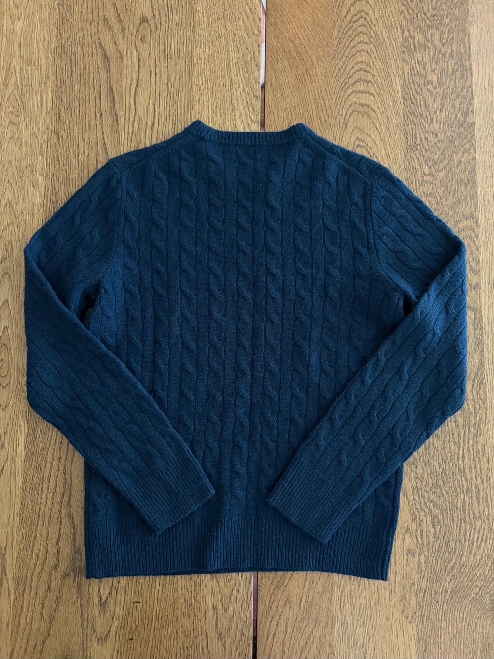 J. CREW Cashmere cable-knit sweater in Navy Size M $298 AZ972